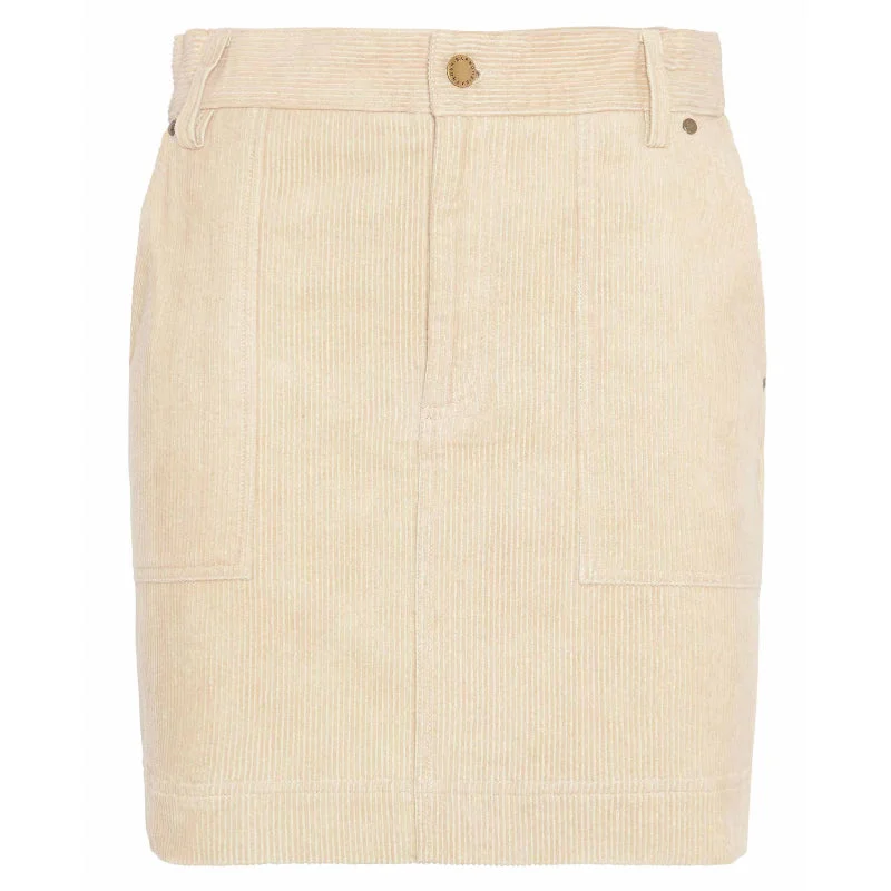 Barbour Anya Ladies Mini Skirt - White Pepper a-line skirt cut
