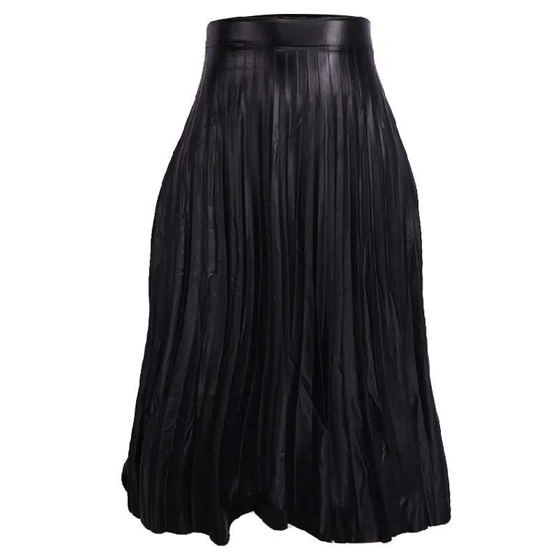 REDTAG Black Pleated Skirt for Women chiffon skirt delicate