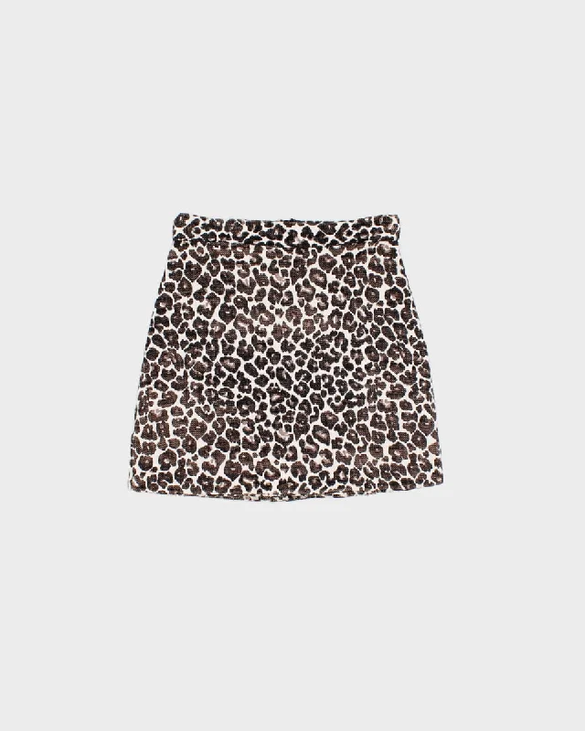 Diesel Leopard Print Mini Skirt - XS velvet skirt luxury