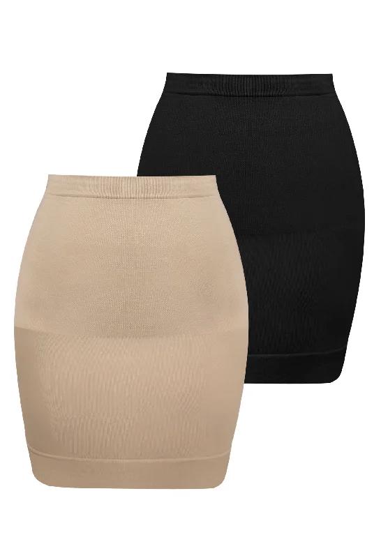 Half Slip Shaping Skirt - 2 PACK corduroy skirt textured