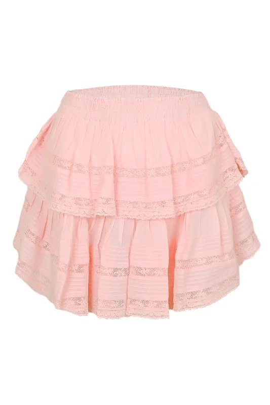 Ruffle Mini Skirt Bellerose Pink wool skirt warm