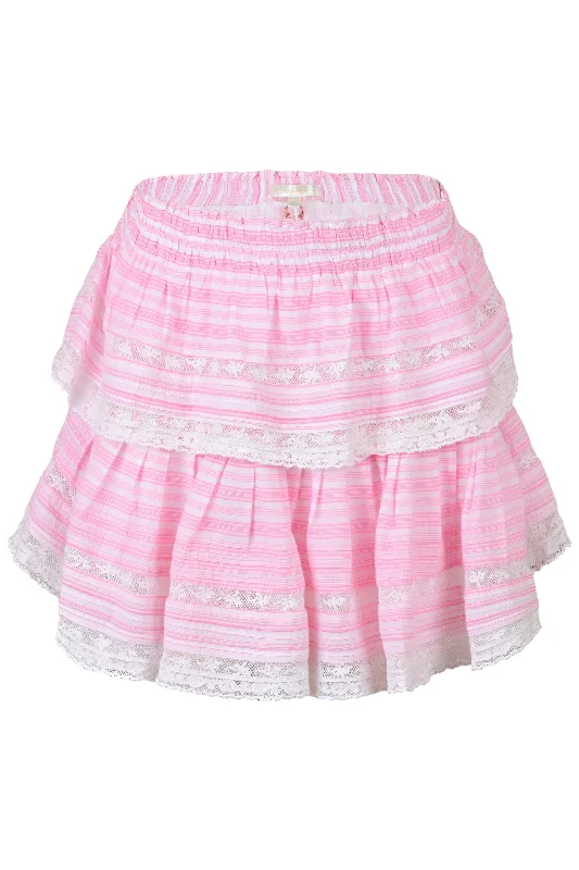 Ruffle Mini Skirt Captiva Pink leather skirt refined