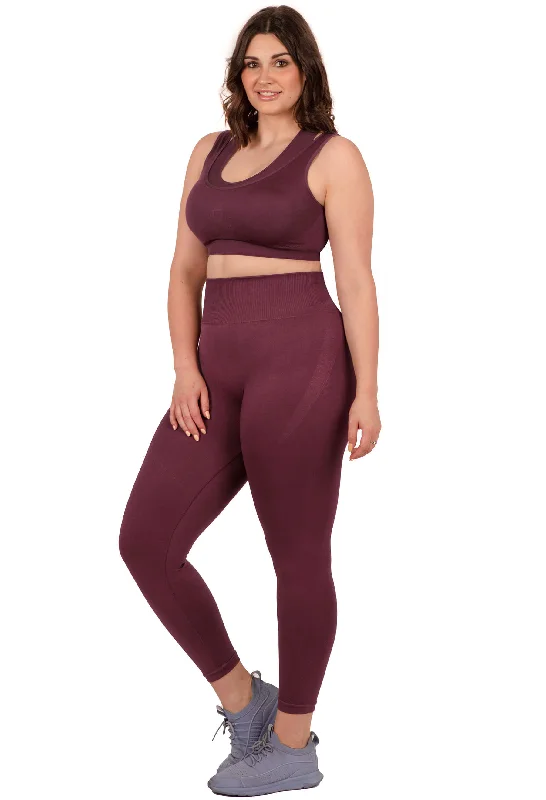 Sports Set - Triple-layer Support Racer Bra & Seamless High Waist Full Length Leggings Elegant Black Leggings Sports Set - Triple-layer Support Racer Bra & Seamless High Waist Full Length Leggings Elegant Black Leggings