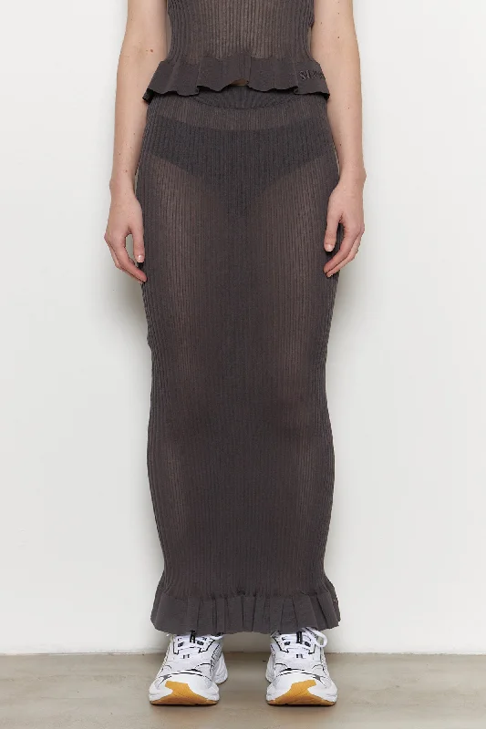 Knit Long Skirt linen skirt relaxed