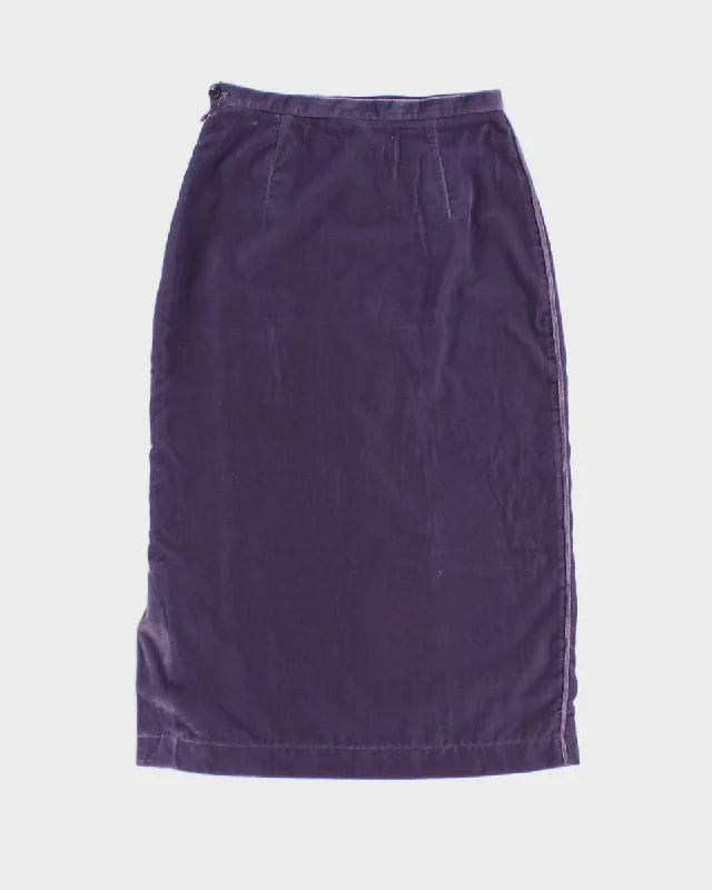 Y2K Lavender Velvet Knee Skirt - S boho skirt vibe