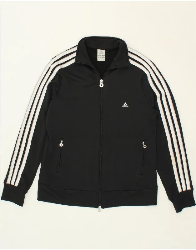 ADIDAS Womens Tracksuit Top Jacket UK 20 2XL Black Polyester