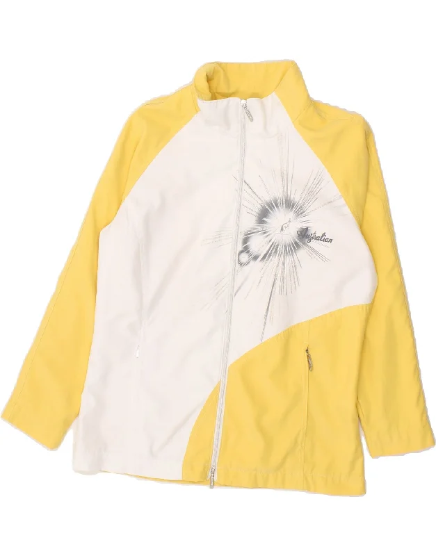 AUSTRALIAN L'ALPINA Womens Tracksuit Top Jacket IT 44 Medium Yellow