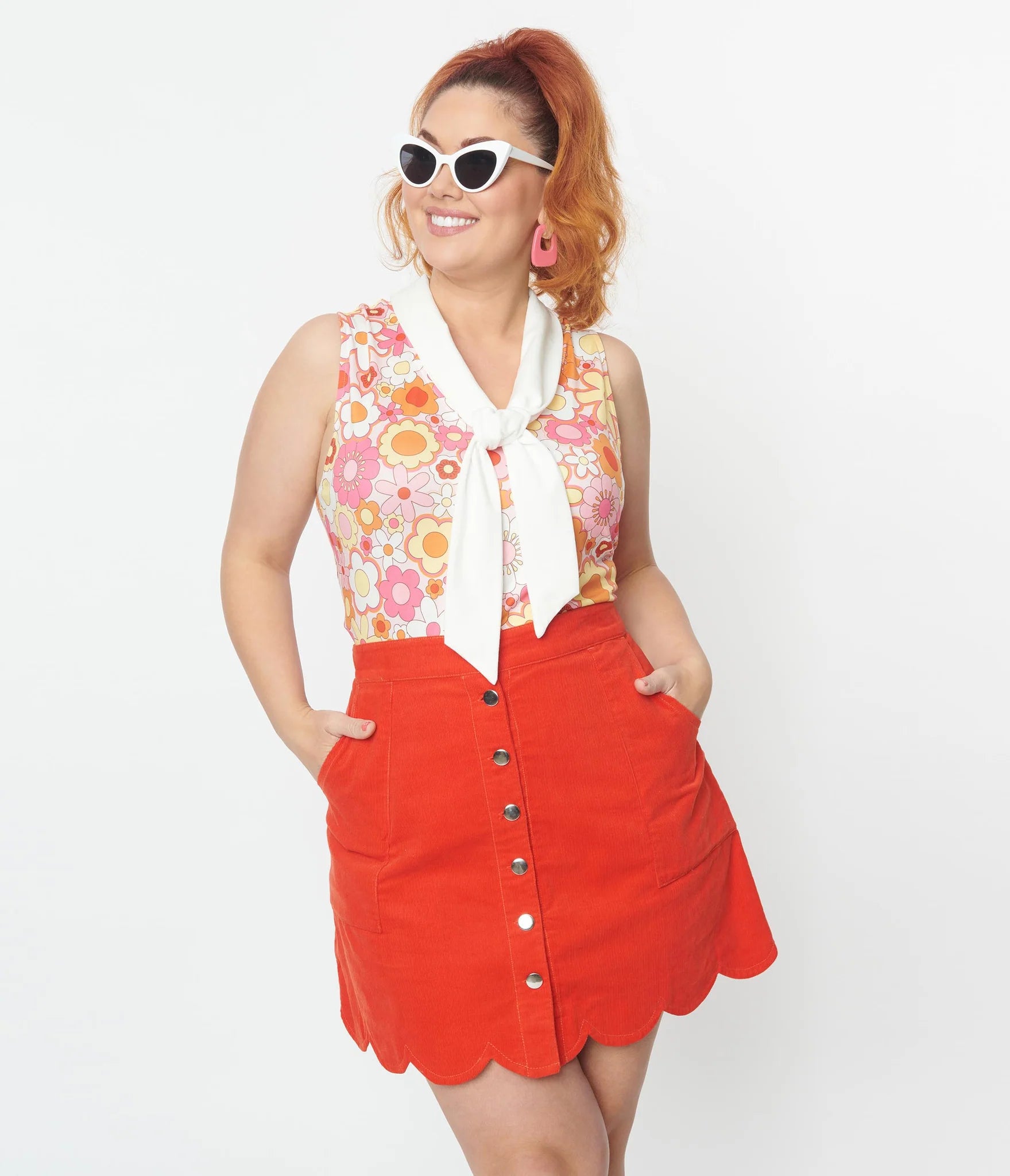 Burnt Orange Mini Skirt linen skirt relaxed