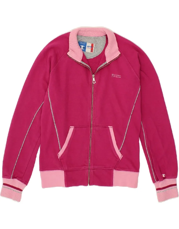 CHAMPION Womens Heritage Classics Tracksuit Top Jacket UK 14 Medium Pink