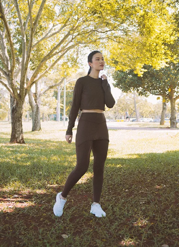 Comfort Skirted Legging (Cafe Torrado) velvet skirt luxury