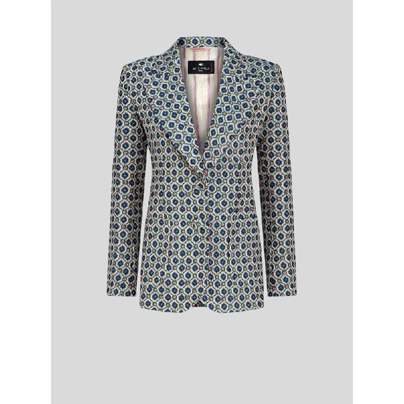 GEOMETRIC PATTERN JACQUARD JACKET