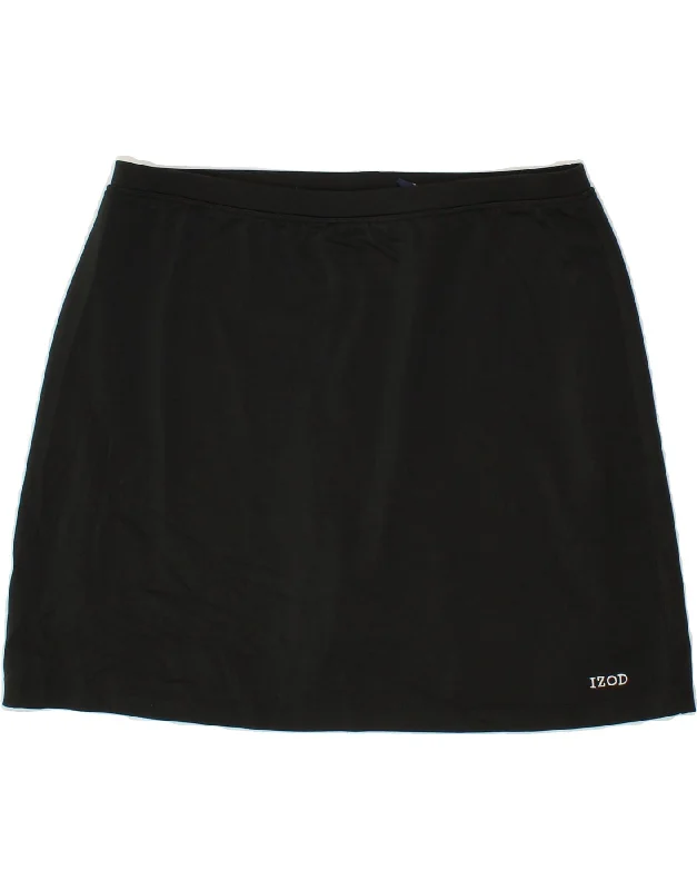IZOD Womens Tennis Skirt UK 14 Medium  Black Polyester flowy skirt hem