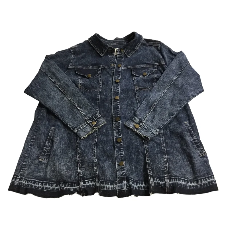 Jacket Denim By Logo In Blue Denim, Size: 4x