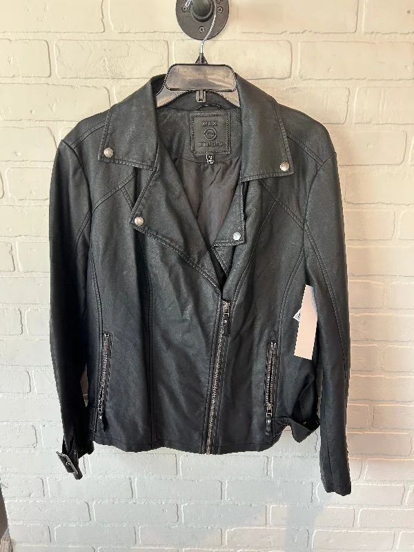 Jacket Moto By Max Studio In Black, Size: 1x