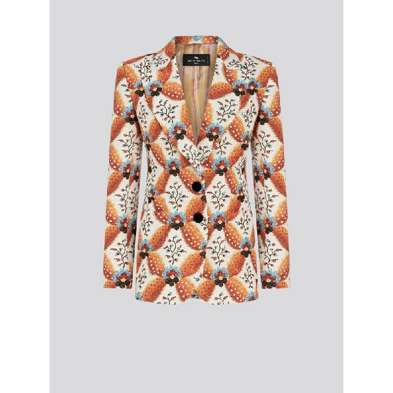 JACQUARD JACKET WITH GEOMETRIC PATTERN