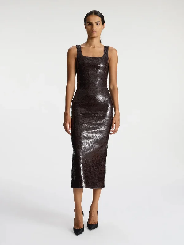 Joan Sequin Knit Skirt leather skirt sleek