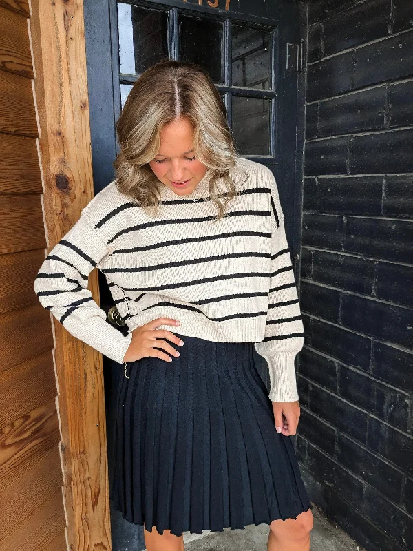 Kapri Knit Pleated Skirt - Black athletic skirt fit