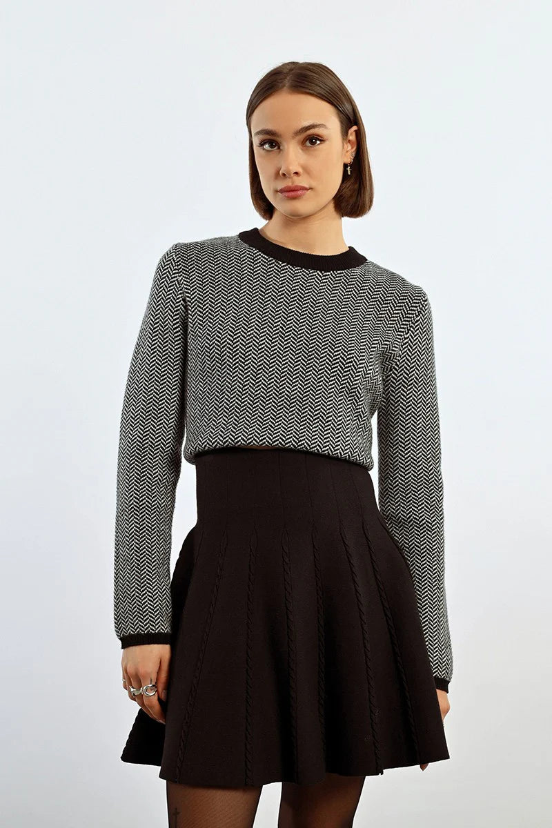 Knitted Mini Skirt corduroy skirt cozy