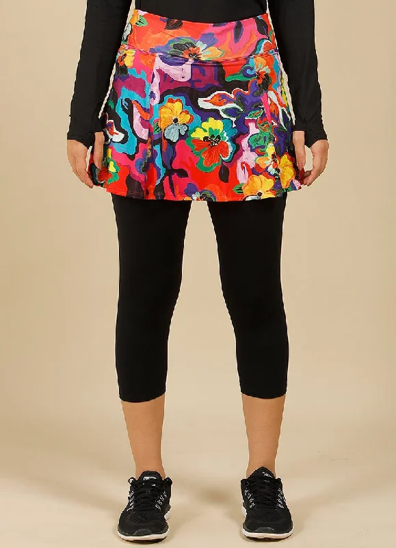 Love Skirted Capri (Amaryllis) tiered skirt playful