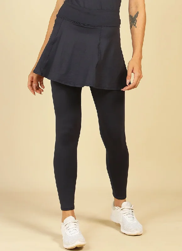 Love Skirted Legging (Dark Navy) high slit skirt
