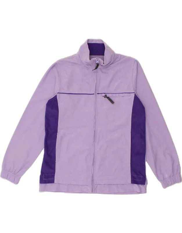 MC KEE'S Womens Tracksuit Top Jacket UK 16 Large Purple Colourblock