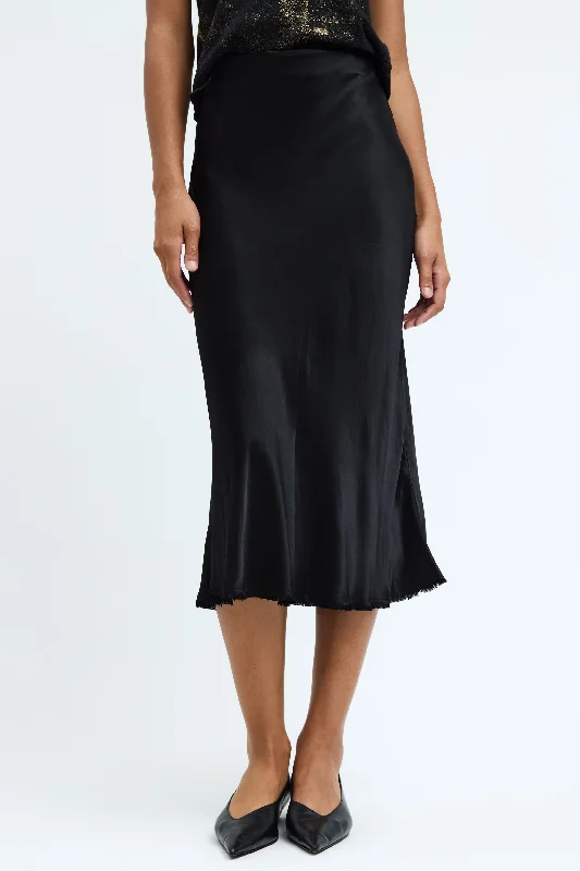 Pebble Satin Black Tinsley Bias Skirt corduroy skirt durable