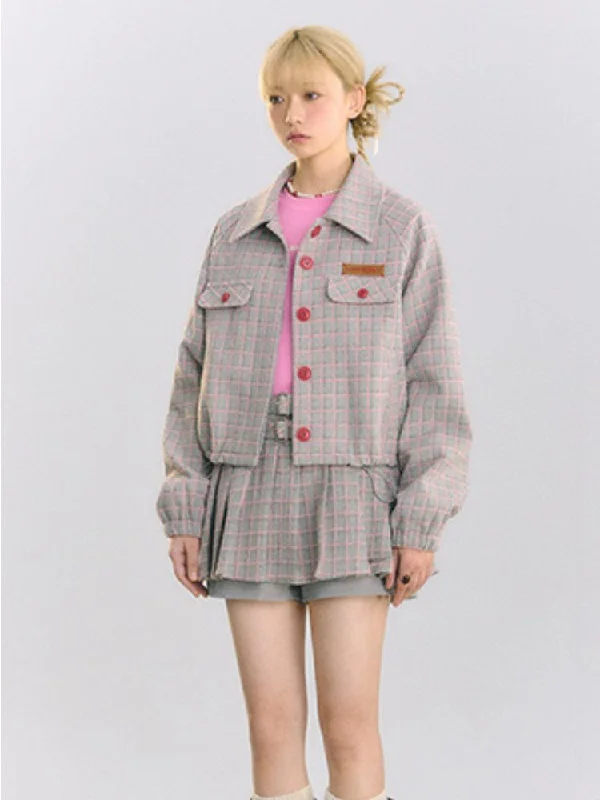 Fake Short Pleated Skirt【s0000001508】 wool skirt warm