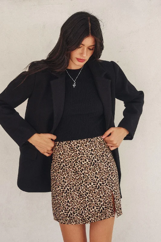 Seeing Spots Animal Mini Skirt wool skirt breathable