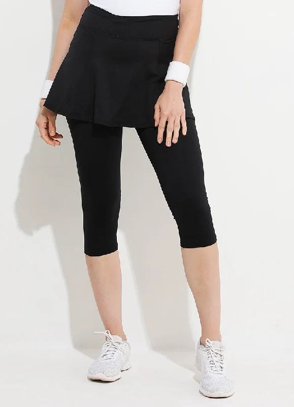 Skirted Capri (Black) leather skirt sleek