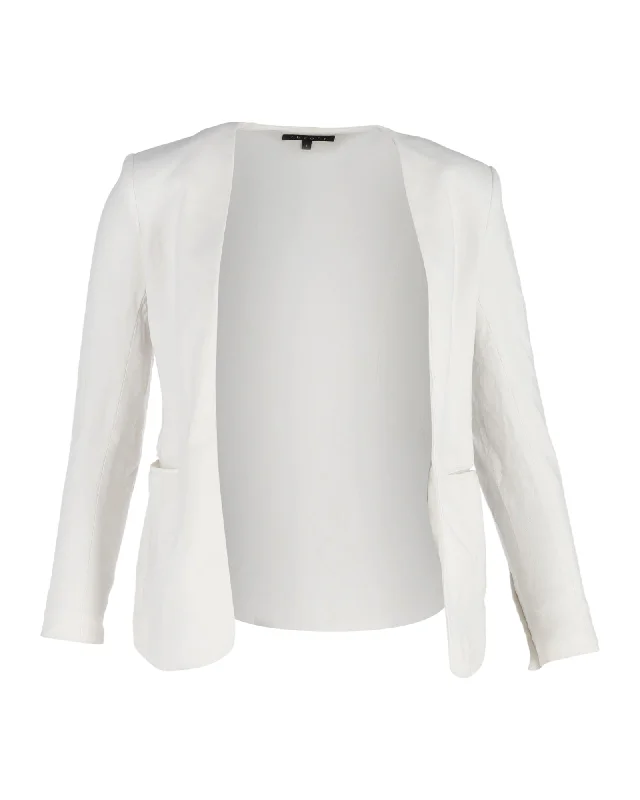 Theory Open-Front Evening Jacket in White Cotton