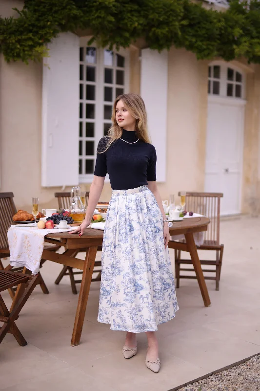 Florence Toile De Jouy Skirt pleated skirt texture