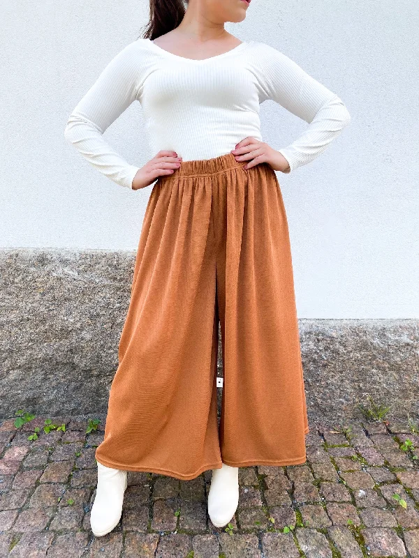 Sointu Trouser Skirt Brown silk skirt elegant