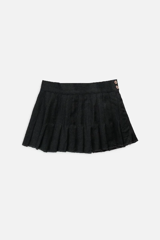 Vintage Pleated Skirt - Women's S silk skirt smooth