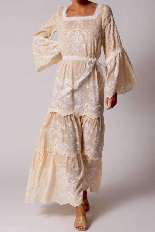 Charlize Floating Flower Voile Dress by Miguelina