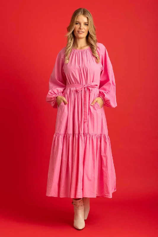 Leah Dress Cotton Pink
