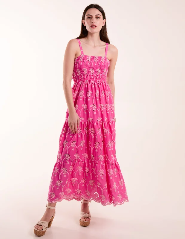 Broderie Anglaise Shirred Bust Dress