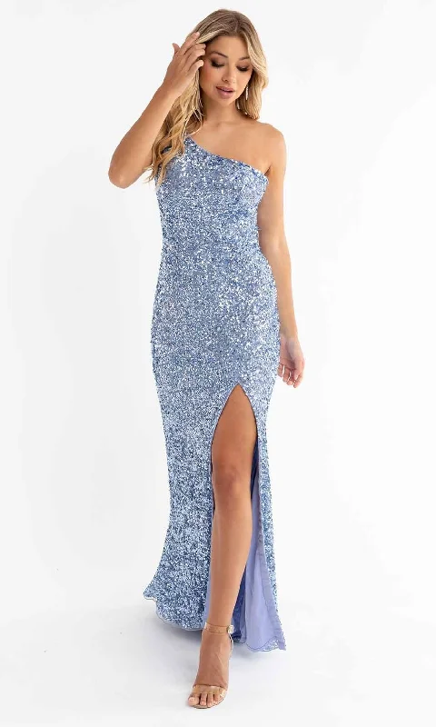 Primavera Couture - 3761 Asymmetrical Sequin Double Strap Dress