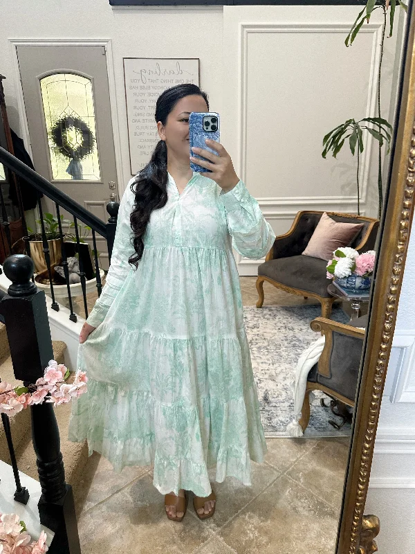Zuri Mint Toile Cotton Dress