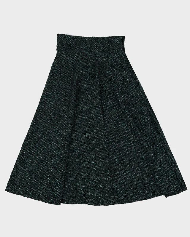 00s Metallic Green A-Line Skirt - S