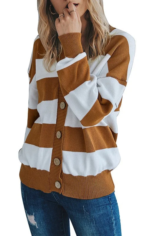 Color Block Button Down Sweater Wool Fabric Cashmere Fabric Tweed Fabric