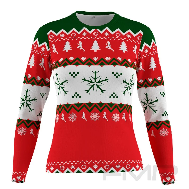 FMR Ugly Christmas Sweater Women's Long Sleeve Performance T-Shirt Fitted Loose Oversized FMR Ugly Christmas Sweater Women's Long Sleeve Performance T-Shirt Fitted Loose Oversized