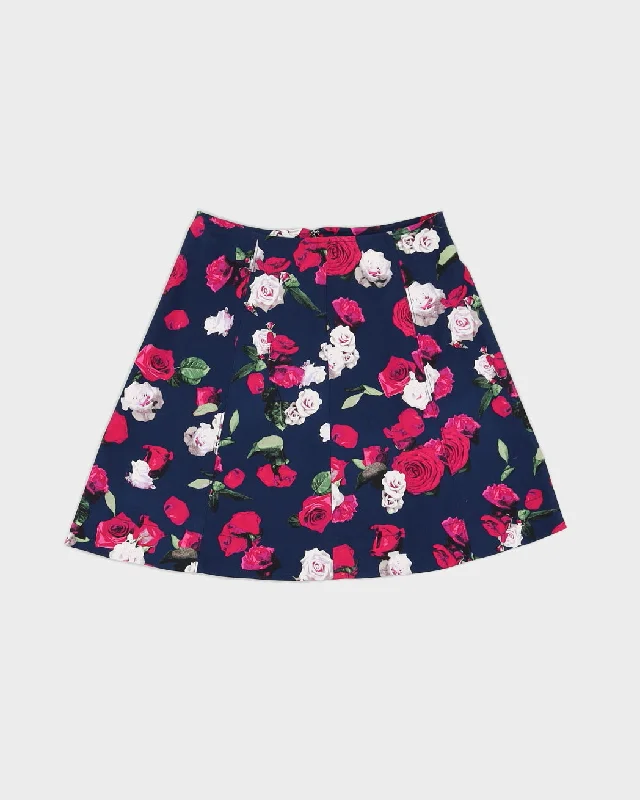 Guess Blue Rose Patterned Skirt - S