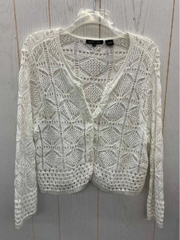 Jeanne Pierre White Womens Size L Sweater Sweater Knitwear Pullover