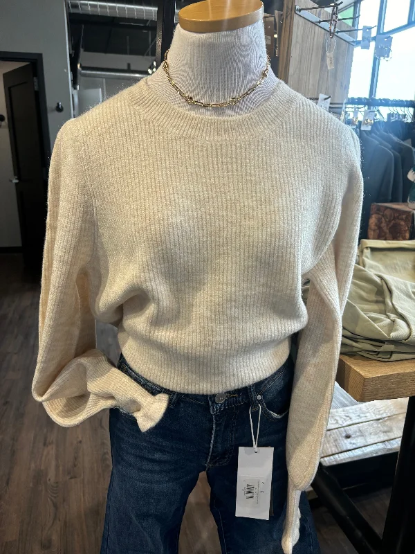 Molly Bracken cream knitted sweater Ribbed Striped Patterned