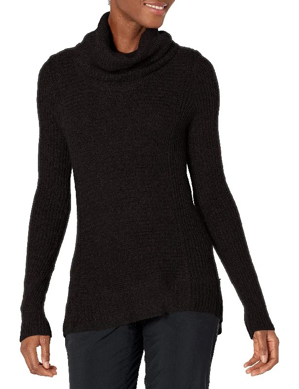 Mountain Khakis Women's Black Small Countryside Cowl Neck Ribbed Sweater Boxy Sweater Fitted Sweater A-Line