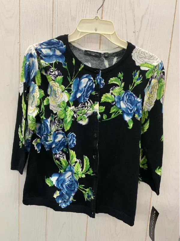 Notations Black Womens Size M/P Sweater Nylon Fabric Polyester Fabric Spandex Fabric