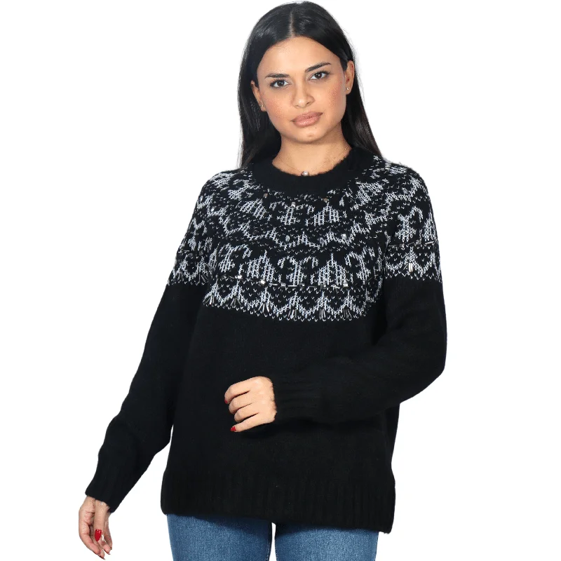 OXXO - Knitted long sleeve sweater Open Front Closed Front Wrap Front