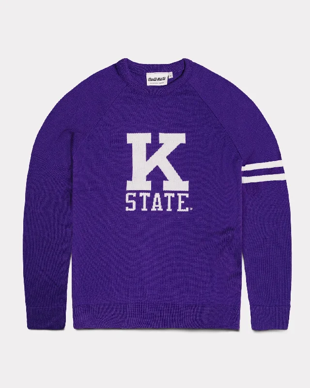 Purple Kansas State Wildcats KSU Sweater Velvet Chenille Corduroy