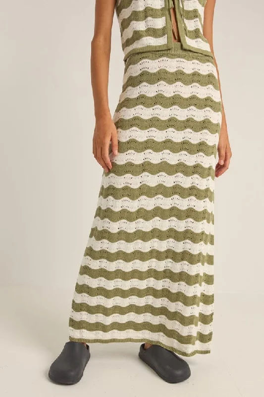 Rhythm Carmen Stripe Knit Maxi Skirt