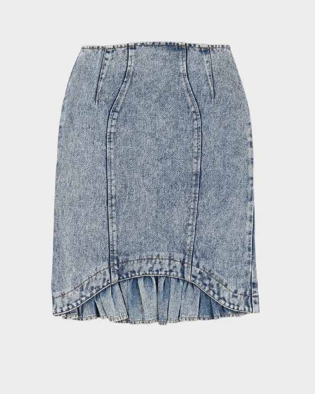 Stone washed denim pencil skirt - S